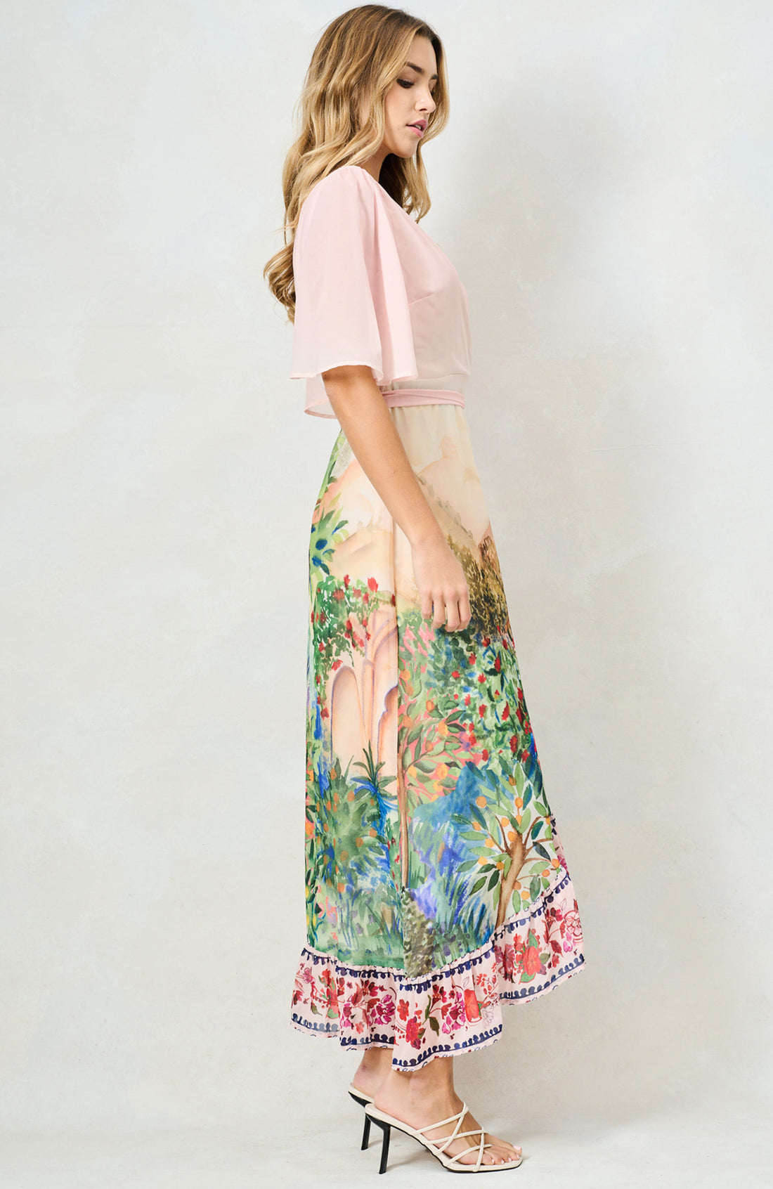The Morocco Maxi Wrap Dress (Peach)
