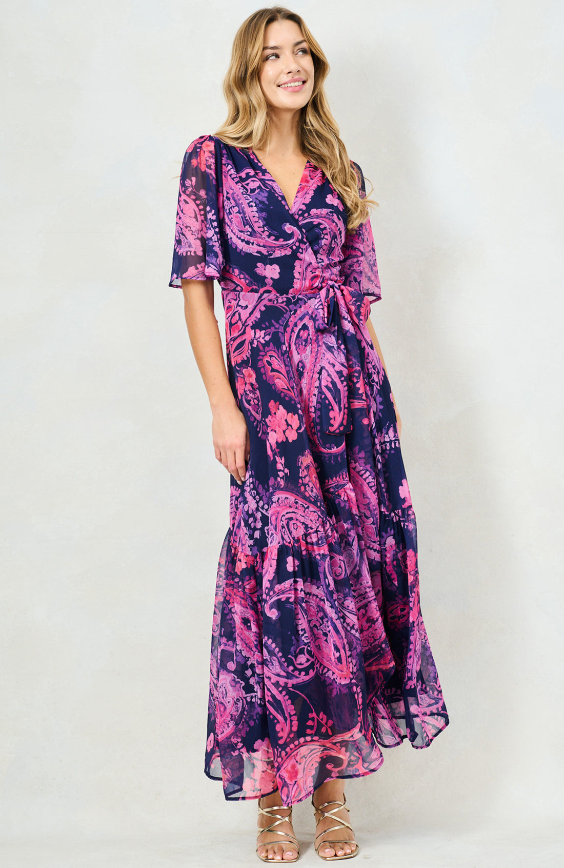 The Yasmine Maxi Wrap Dress (Purple)