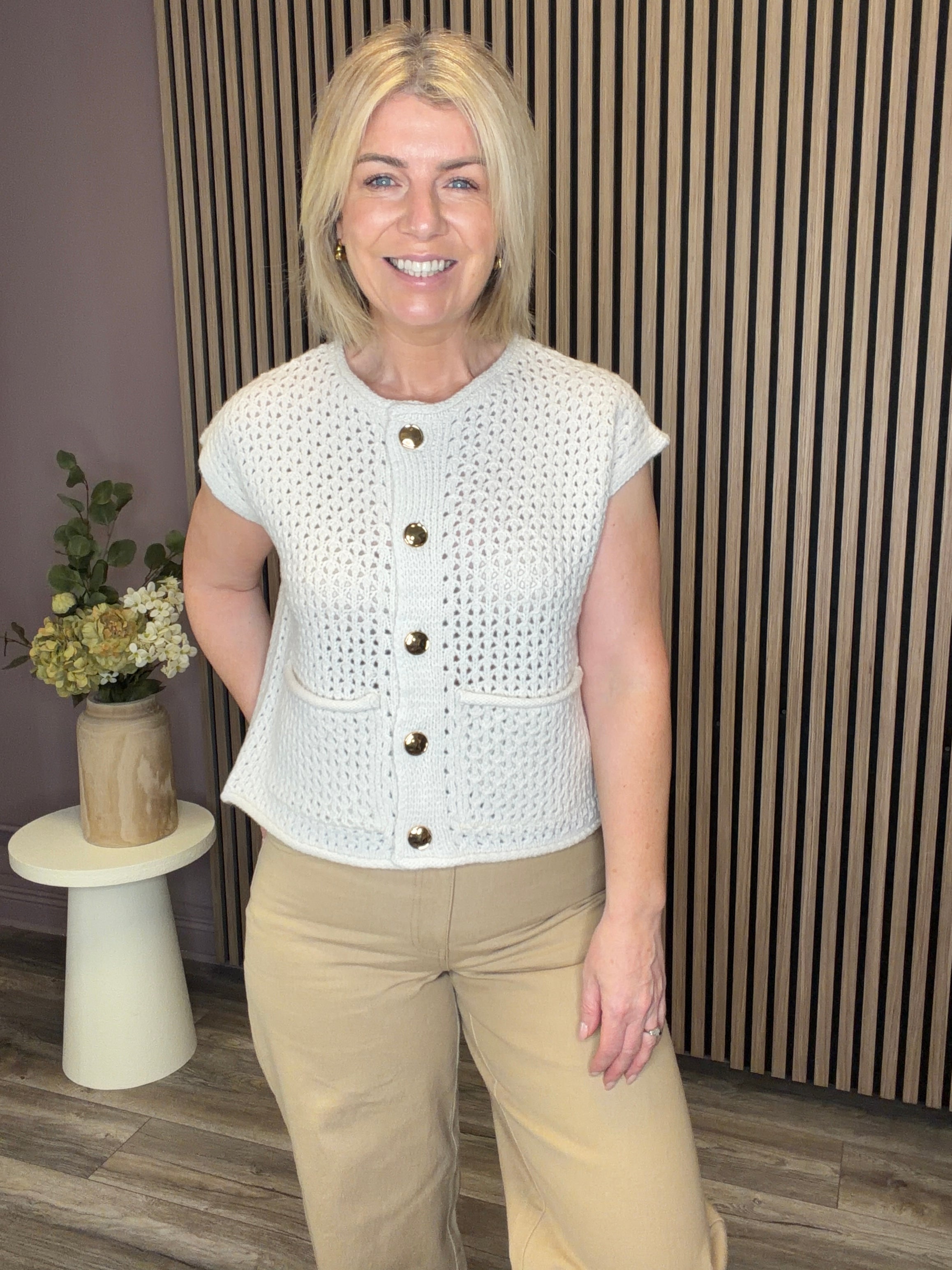 Liliana Knit Waistcoat (Birch)