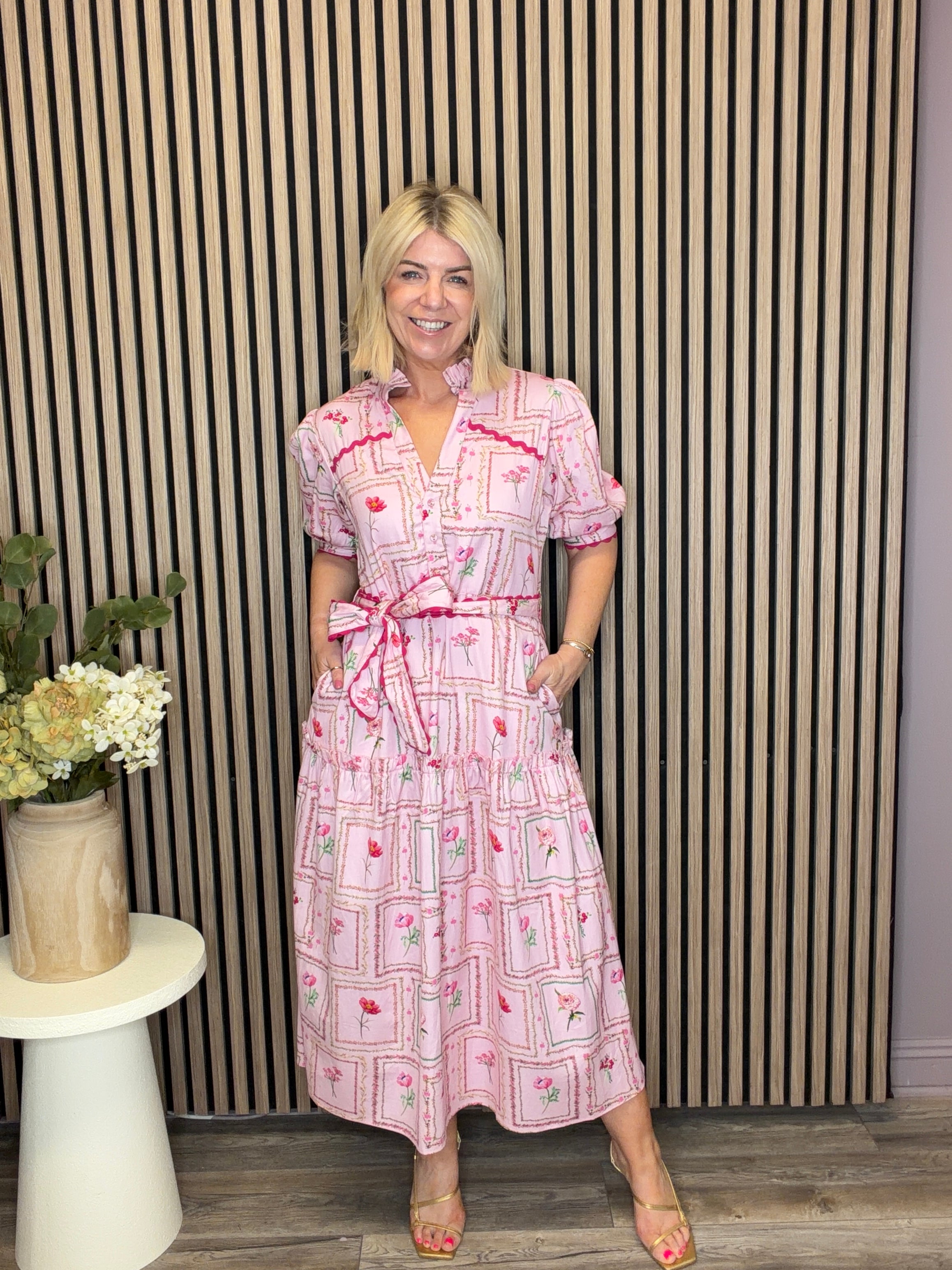 The Fern Midi Dress (Pink)