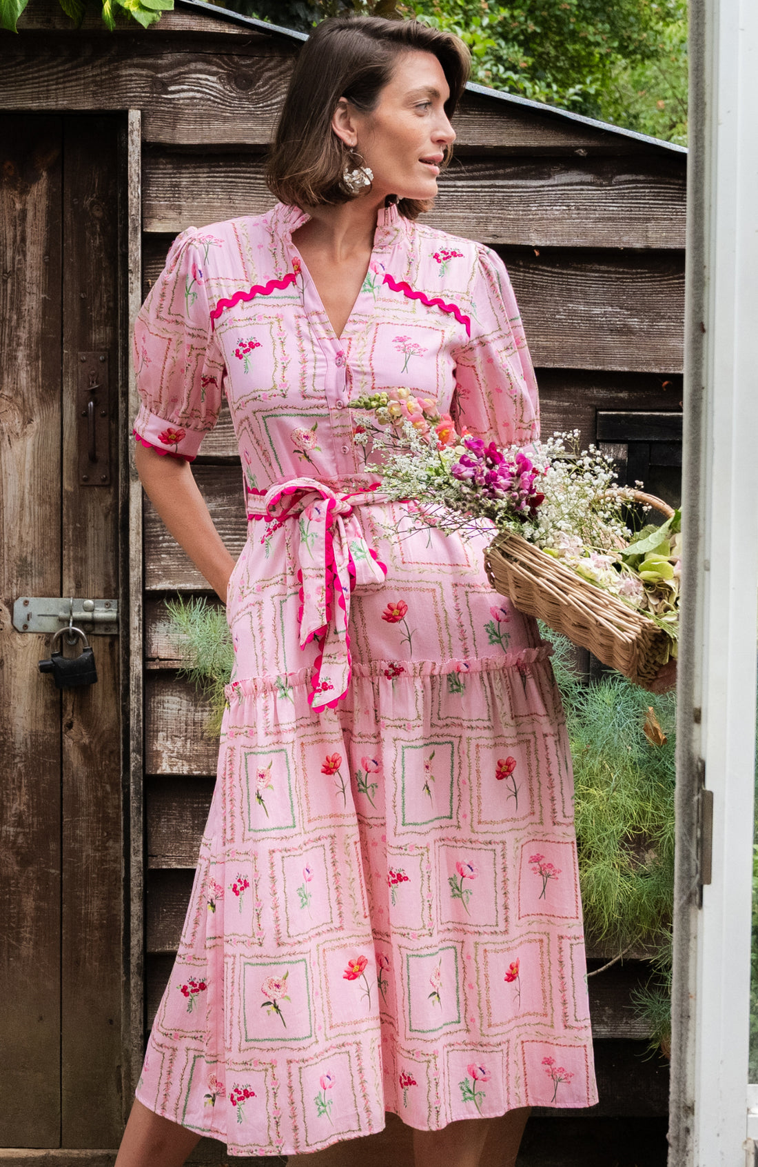 The Fern Midi Dress (Pink)