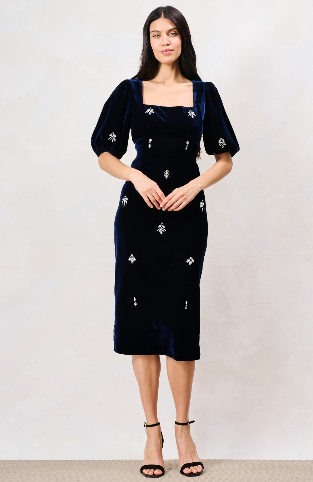 The Veloura Midi Dress (Dark Blue)