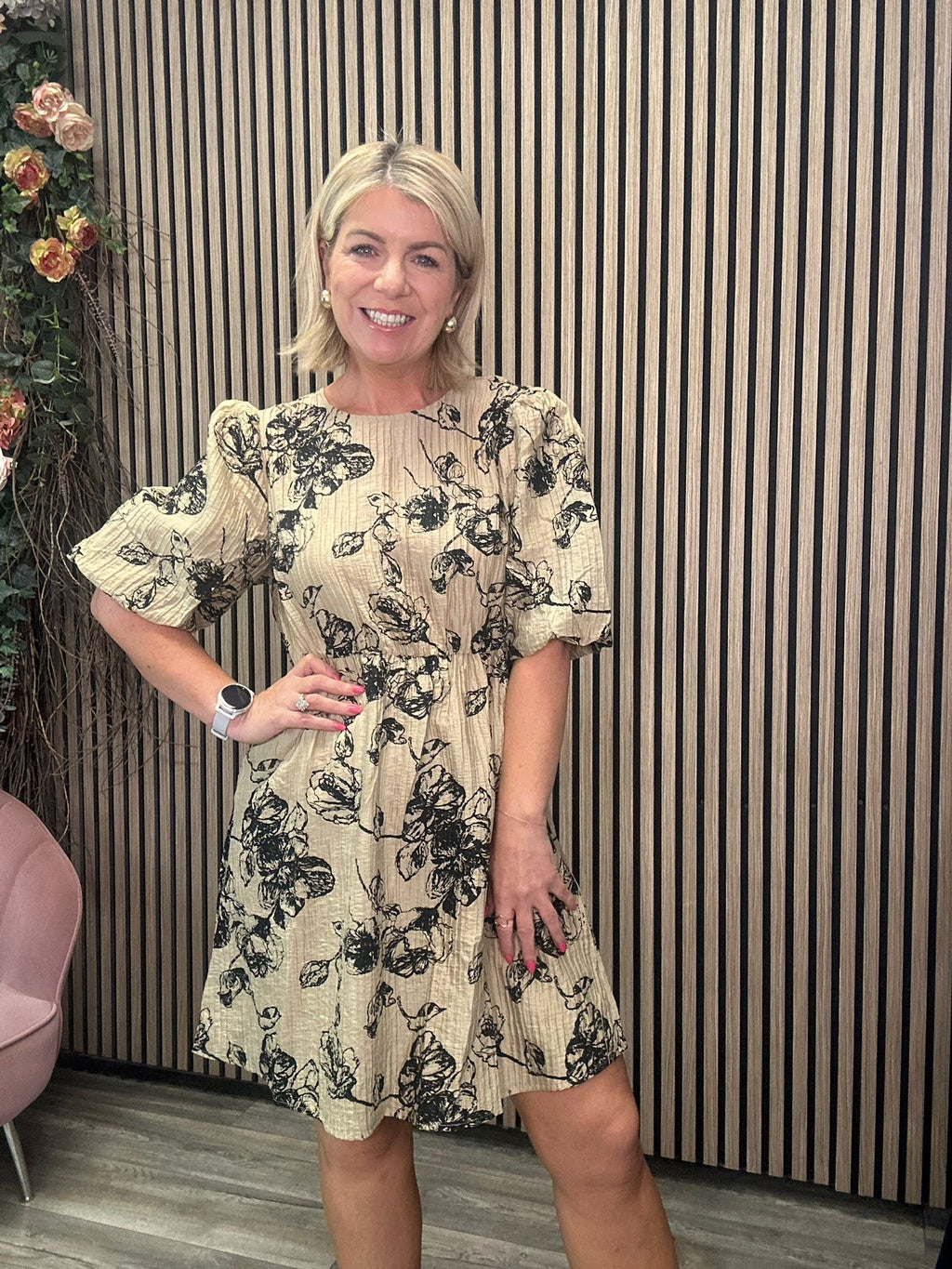 Chi Chi Puff Sleeve Dress (Tigers Eye) Love Cherish Dress