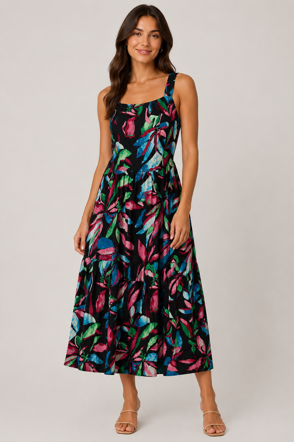 Clarissa Midi Dress (Black)
