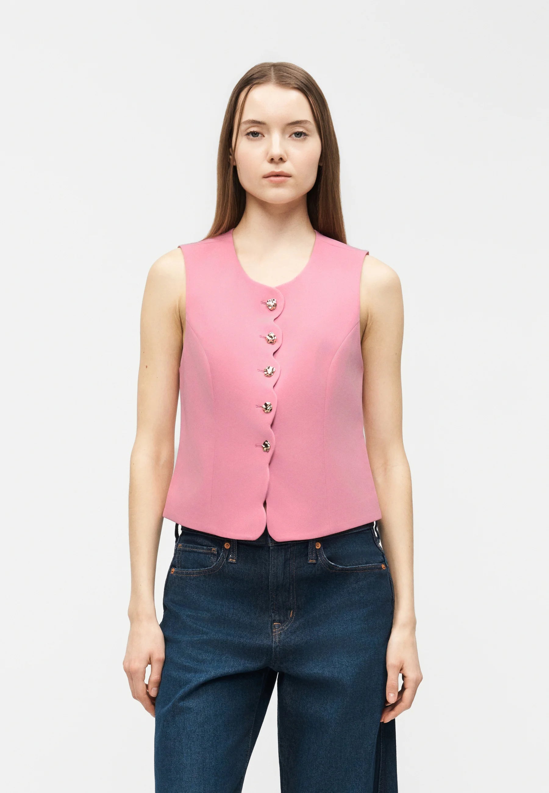 Sive Tailored Waistcoat (Sea Pink)
