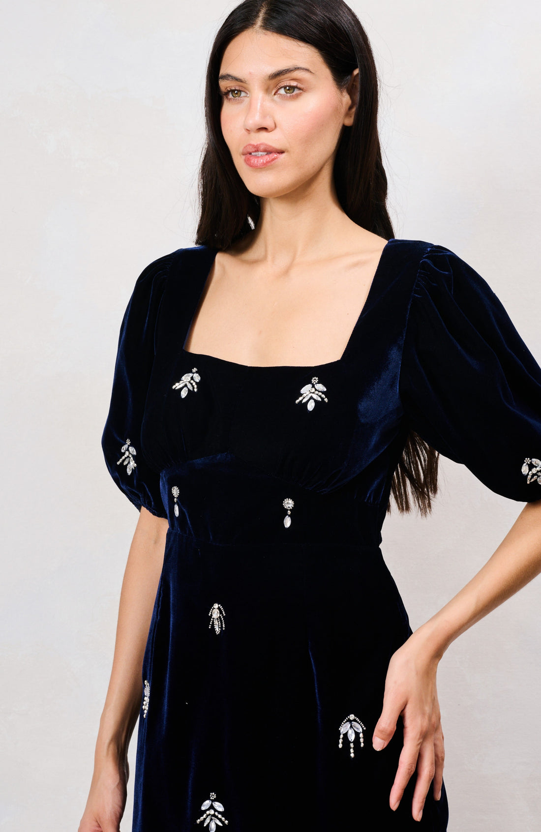 The Veloura Midi Dress (Dark Blue)