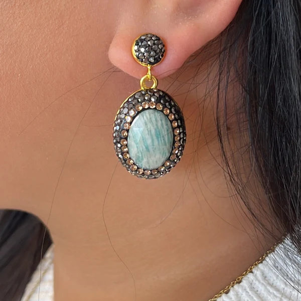 Amazonite Earrings (Green)