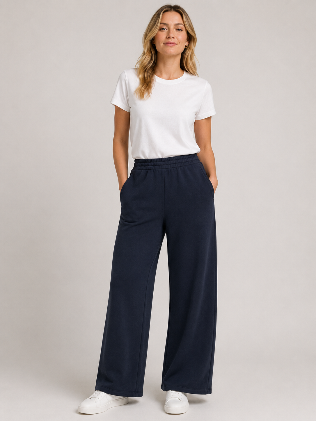 Felicity Wide Leg Pants (Navy Blazer)