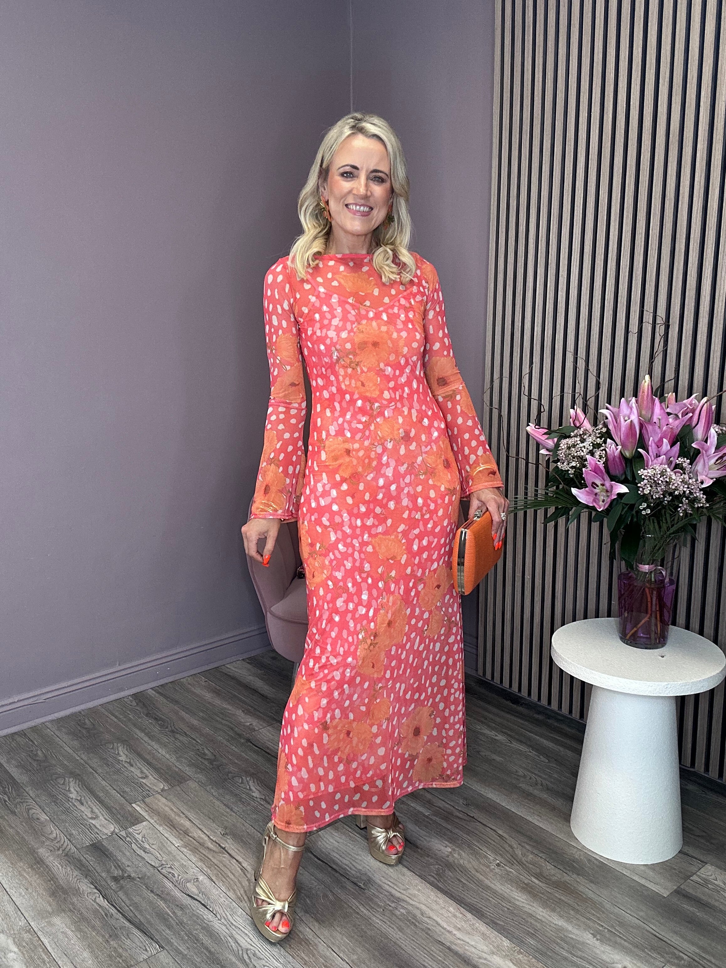 Aria Dress (Coral Poppy)