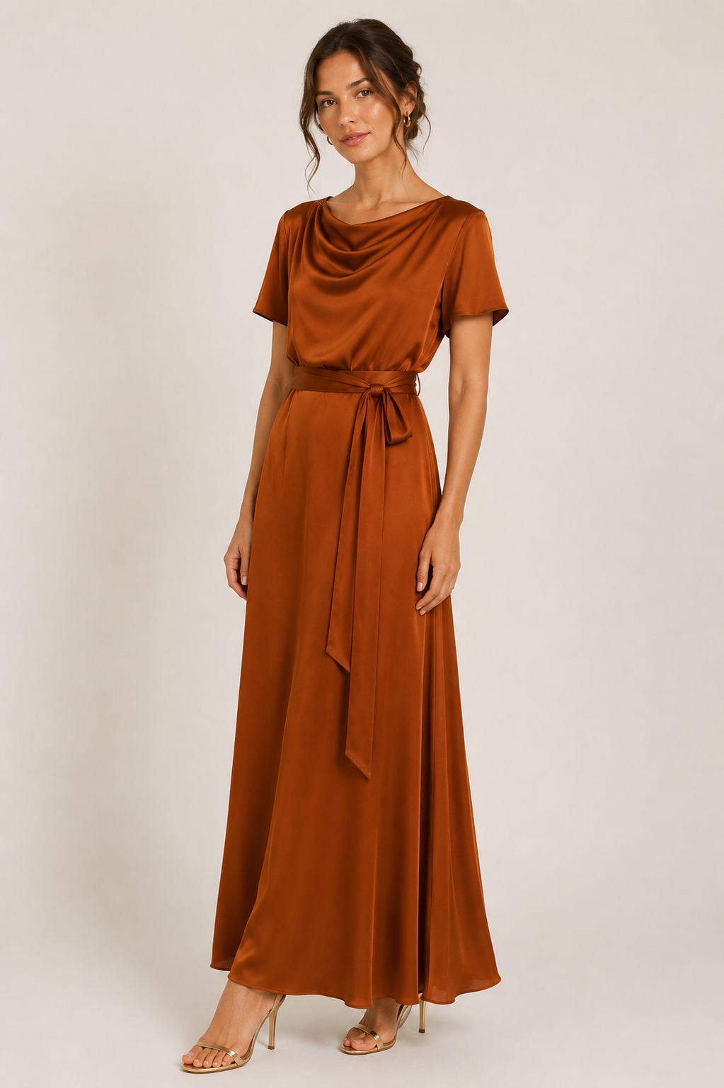 Edith Maxi Dress (Rust Brown)