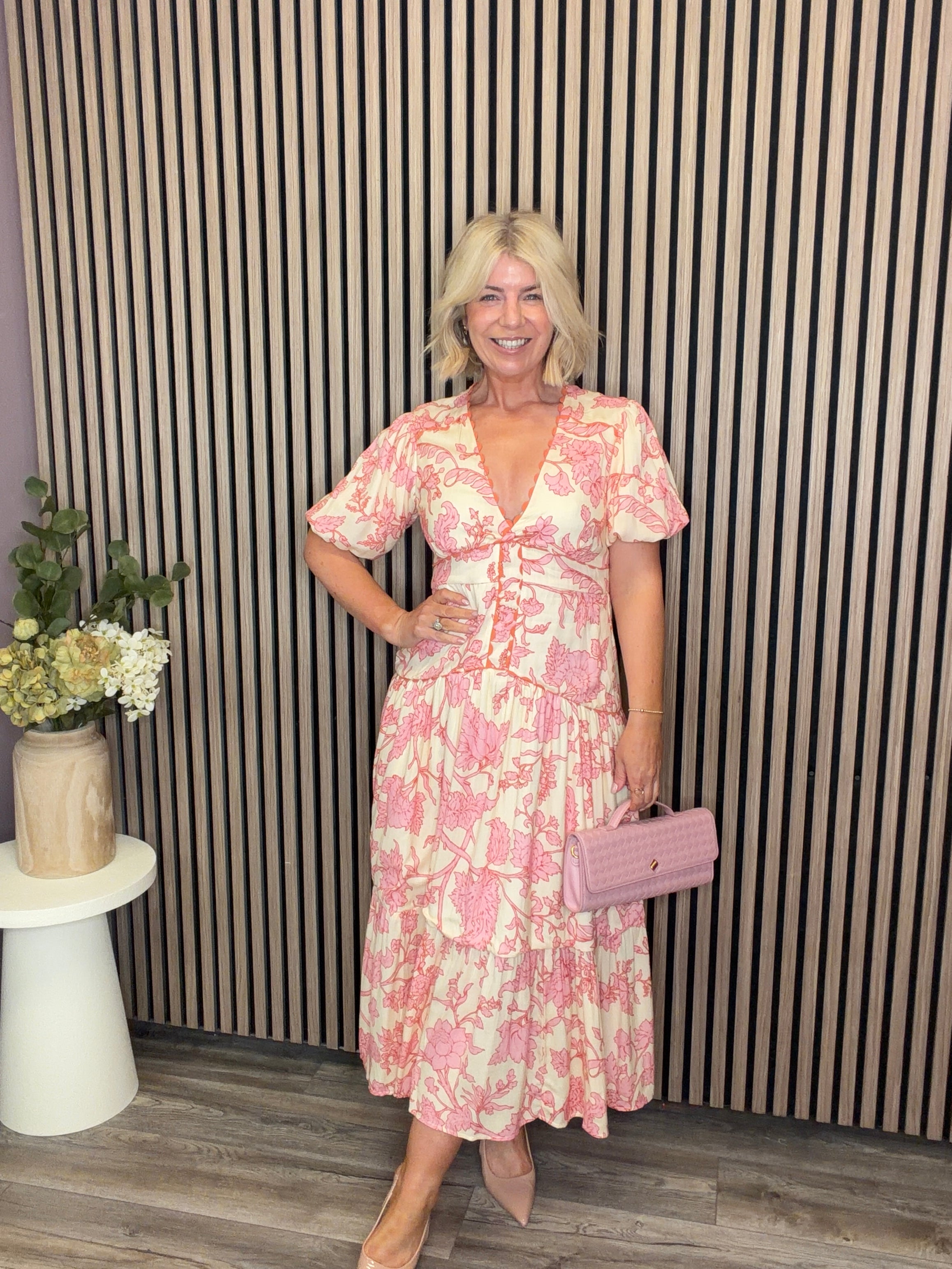The Halima Midi Dress (Pink)