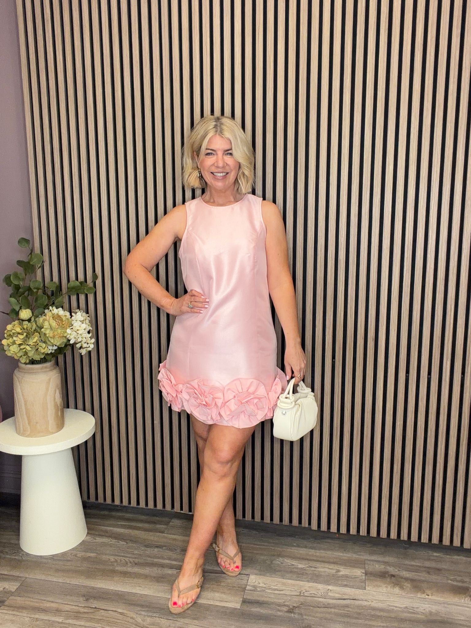 Selina Mini Dress (Blush Rose/Peach)