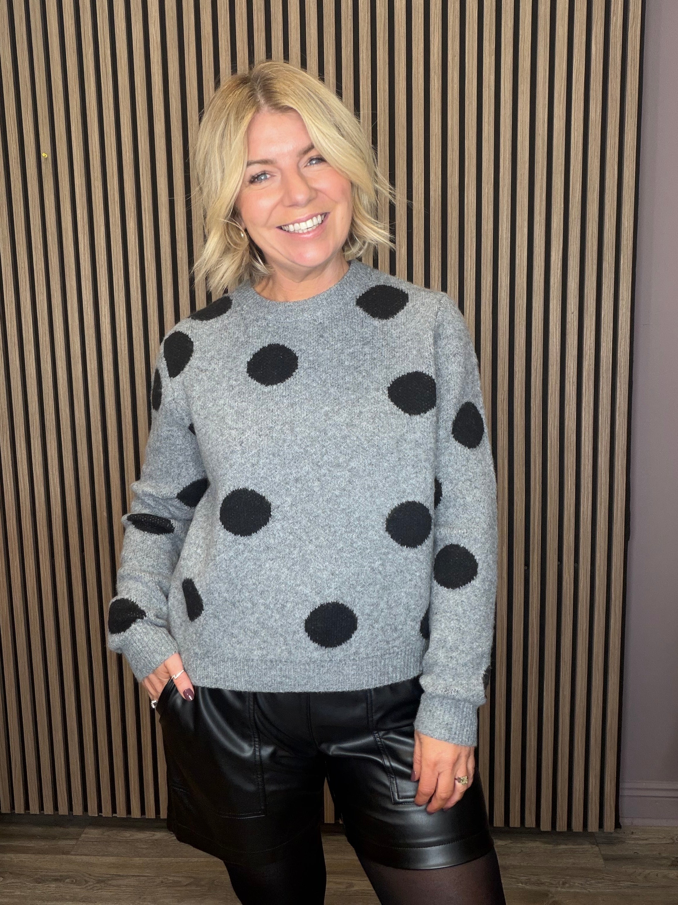 Olivia Knit Jumper (Medium Grey)