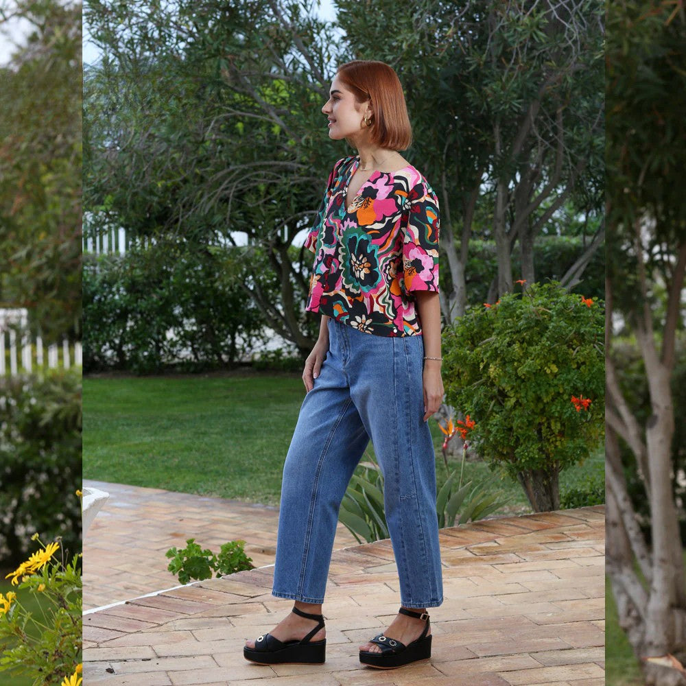Bobby Barrel Leg Jeans (Mid Blue/Short)