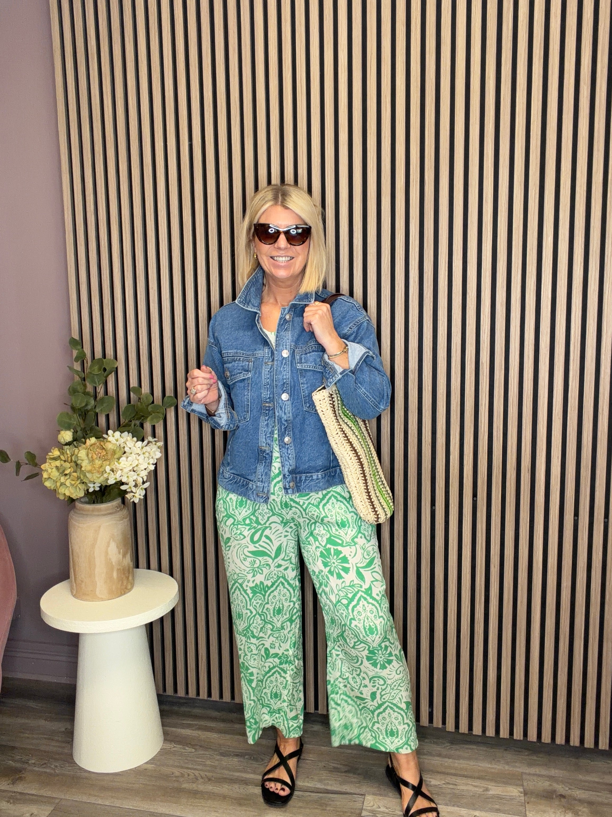 Maria Printed Trousers (Green)