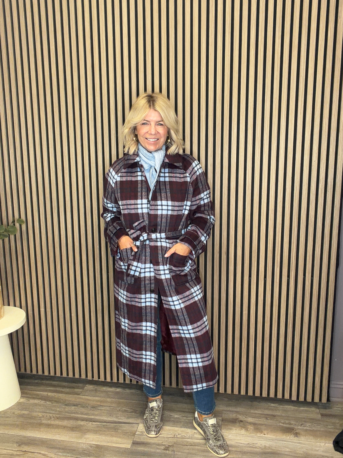 Anya Coat (Brunnera Blue/Check)