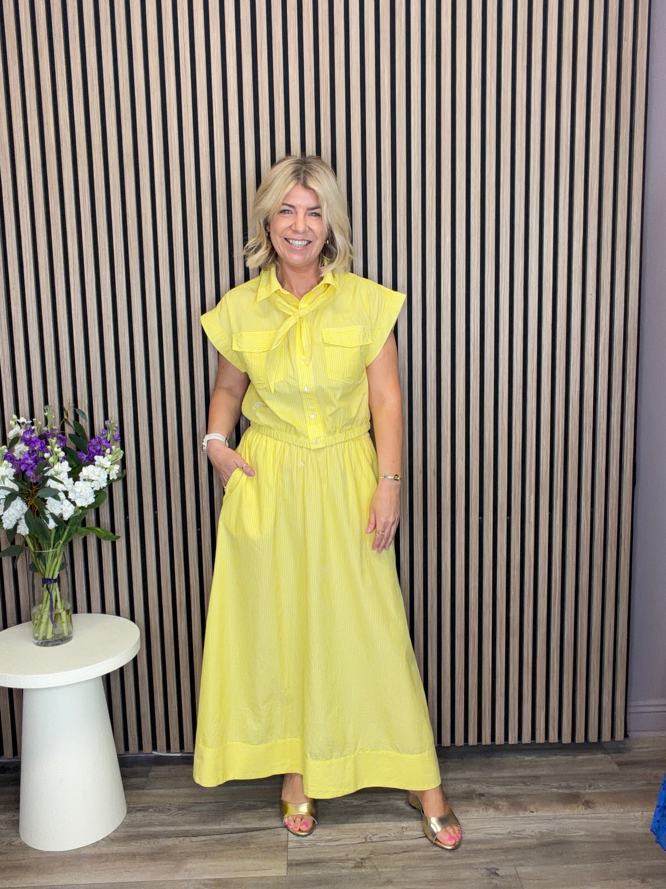 Dion Maxi Skirt ( Freesia/Cloud Dancer)