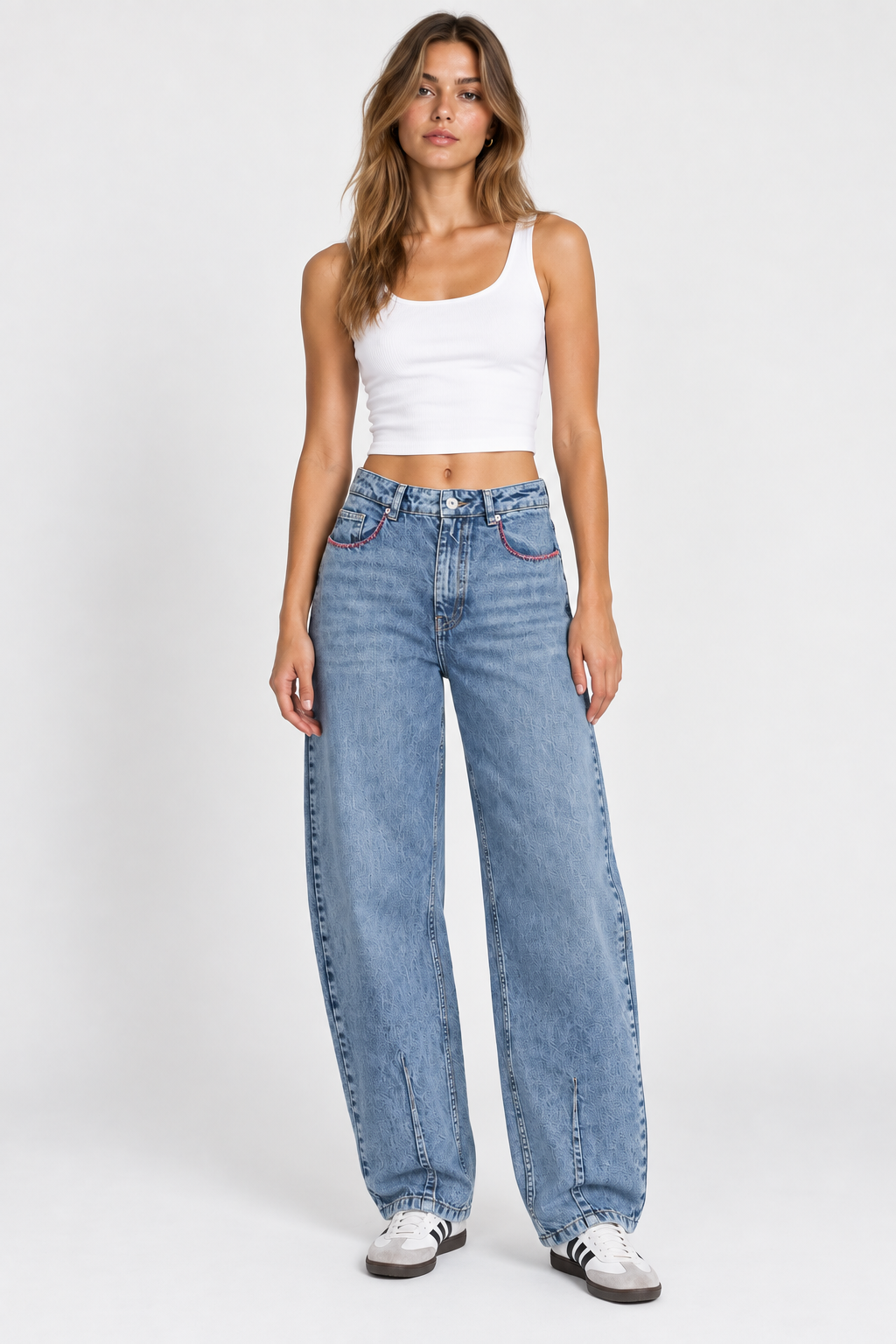 Baven Barrel Leg Jeans (Medium Blue)