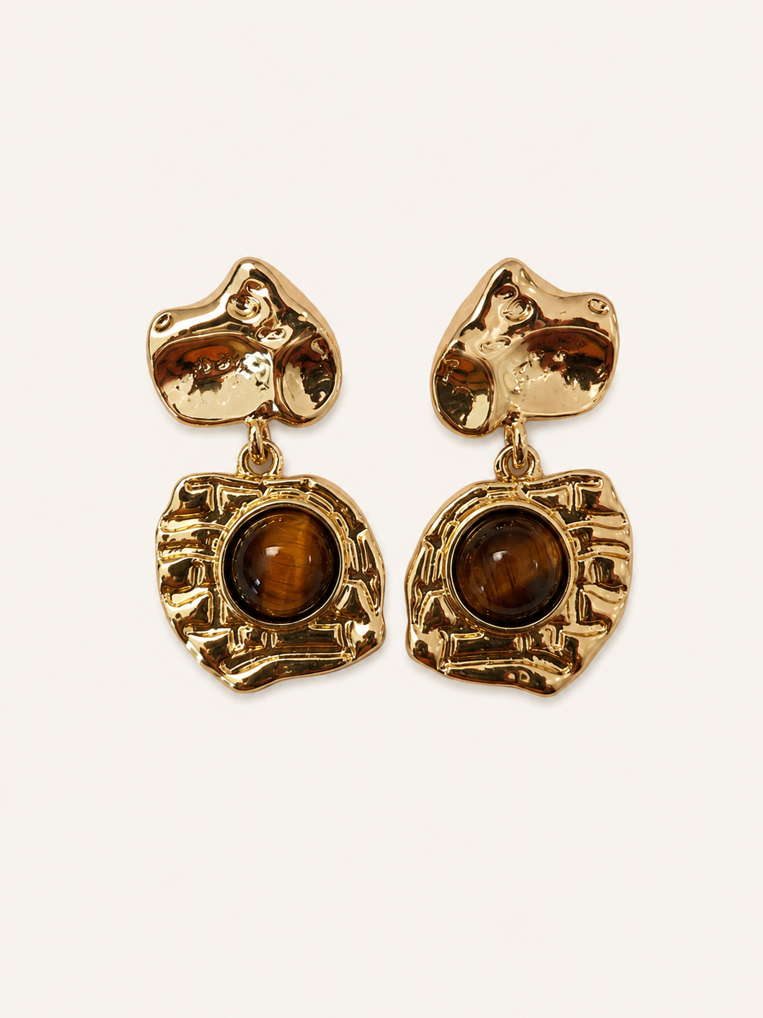 Delia Earrings (Gold/Brown)