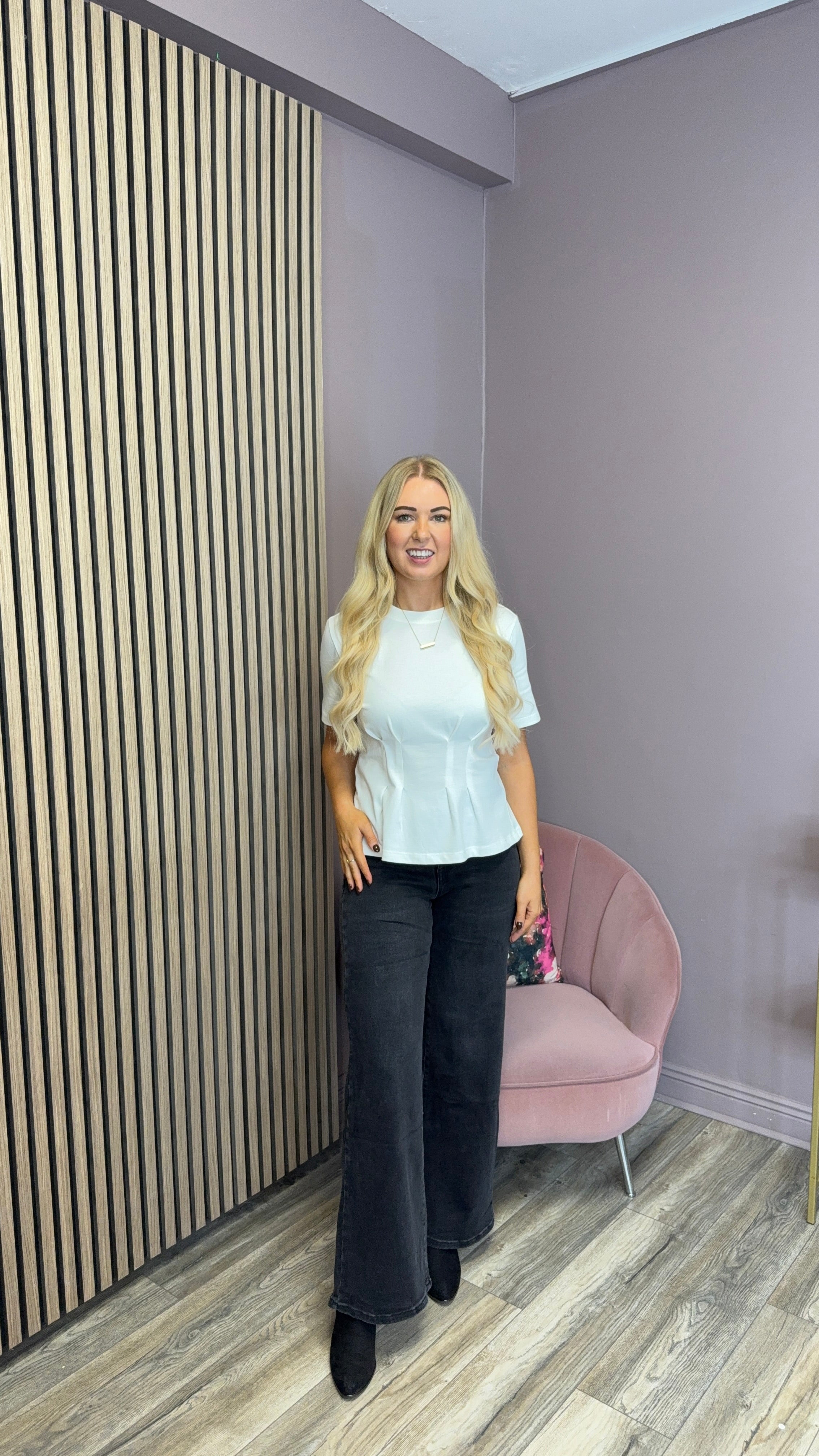 Maya Pleat T-Shirt (Snow White)