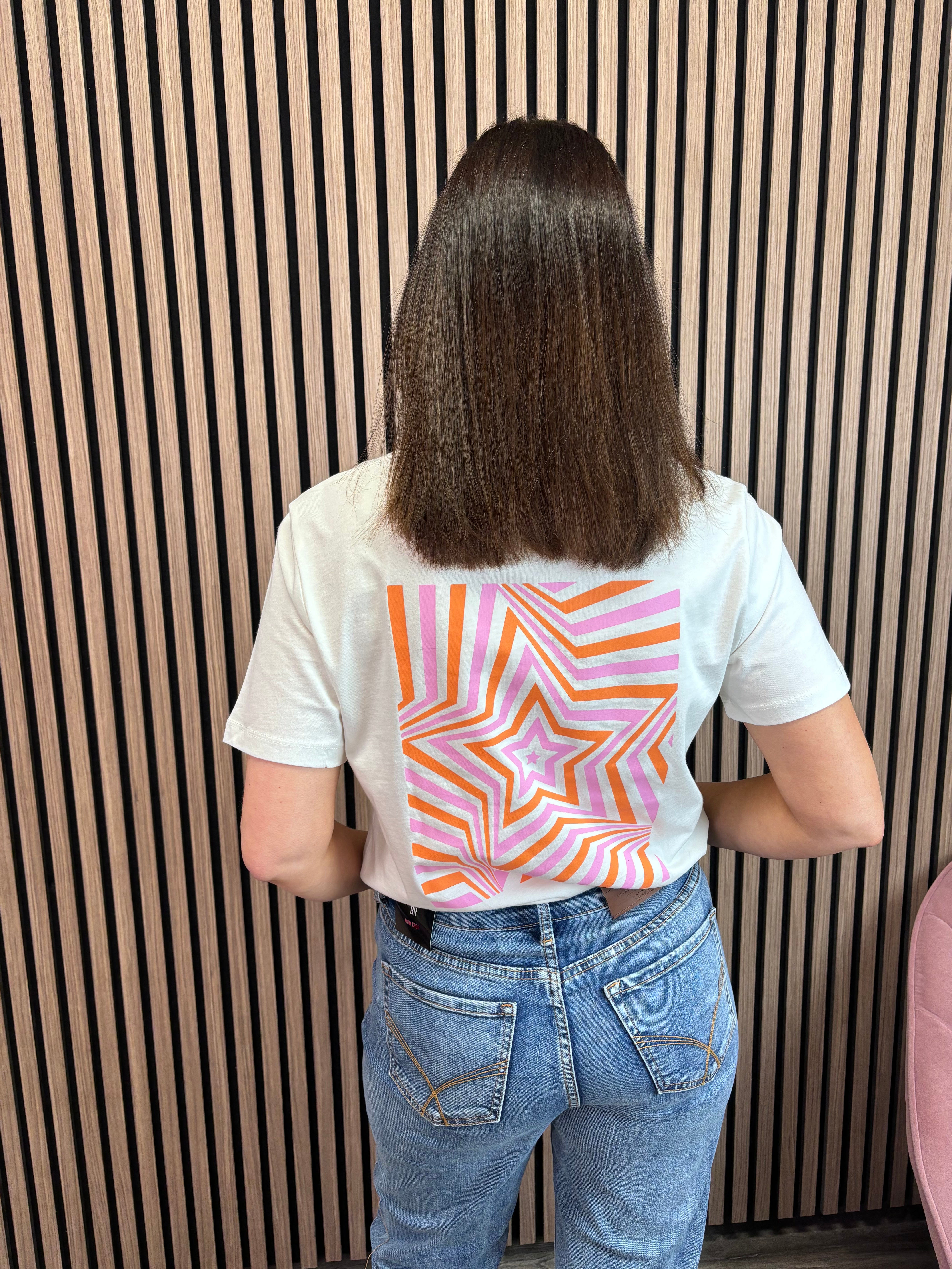 Ava T-Shirt (White/Pink/Orange Shine)