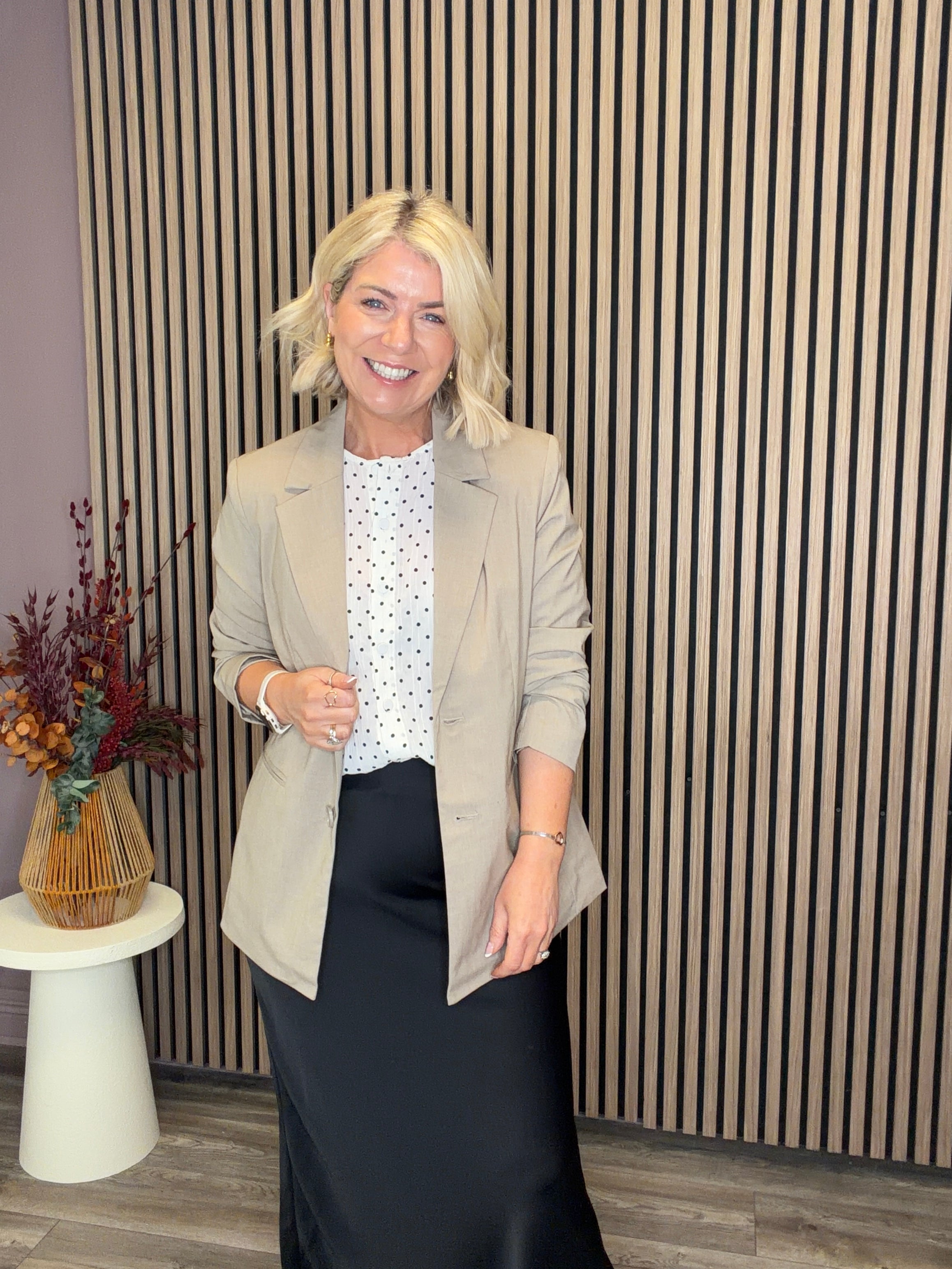 Paislee Loose Blazer (Greige)