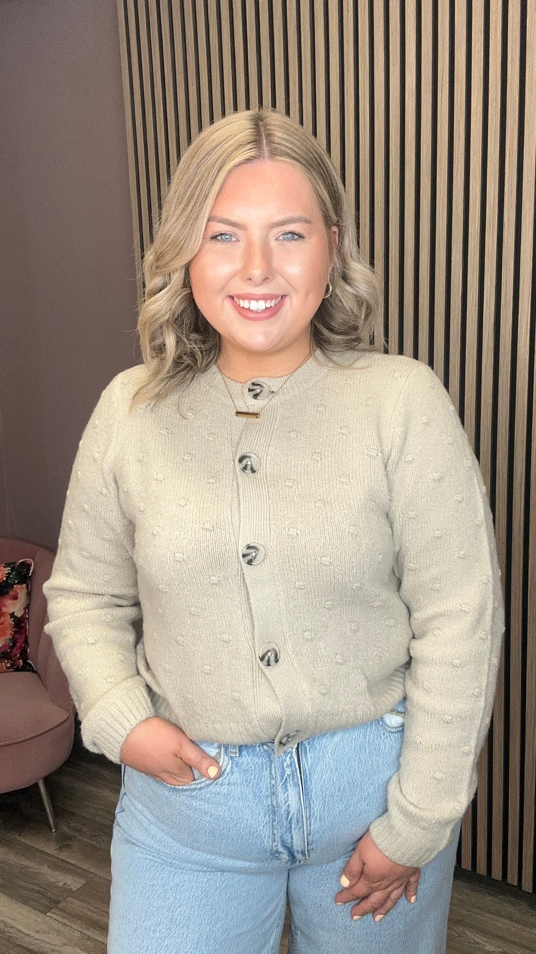 Sofie Knit Cardigan (Feather Gray)