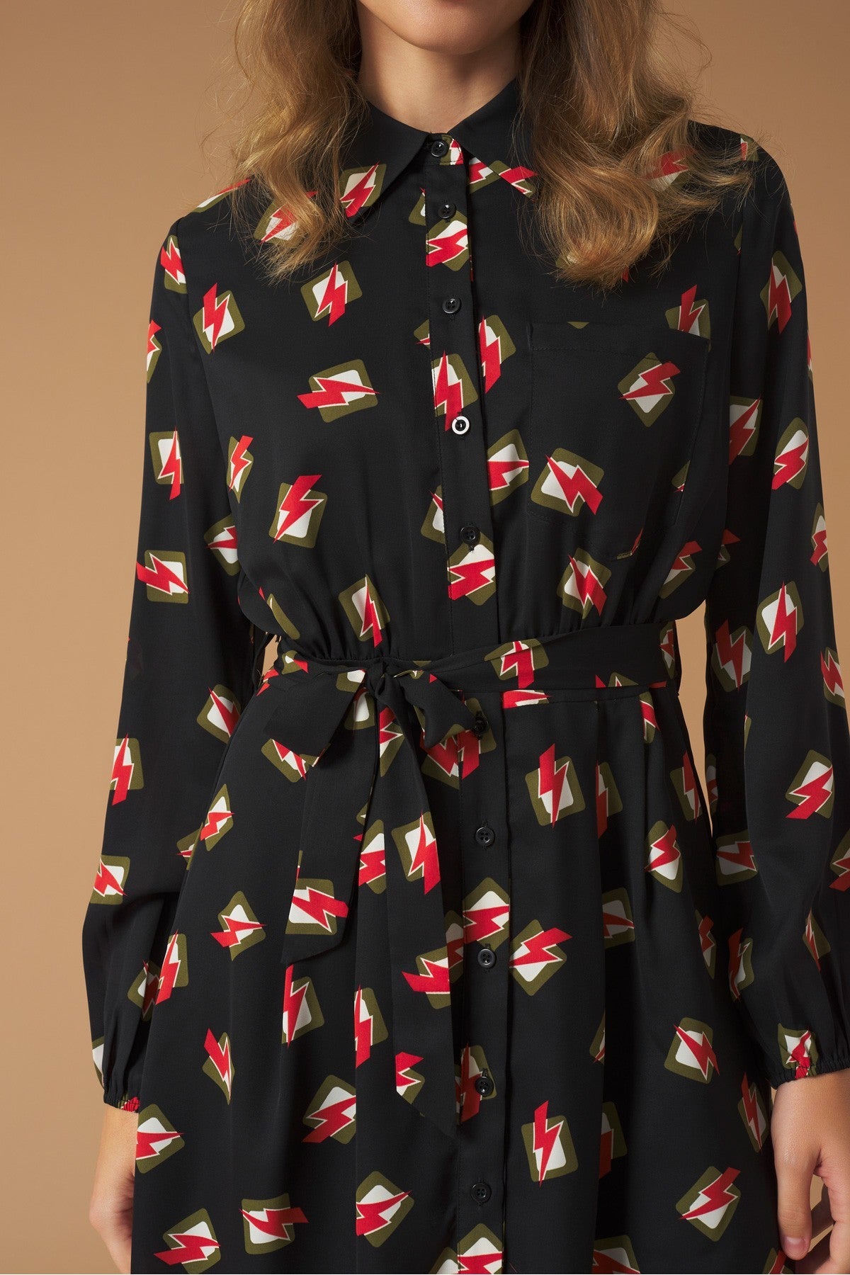 BOLT SHIRT DRESS (BLACK)