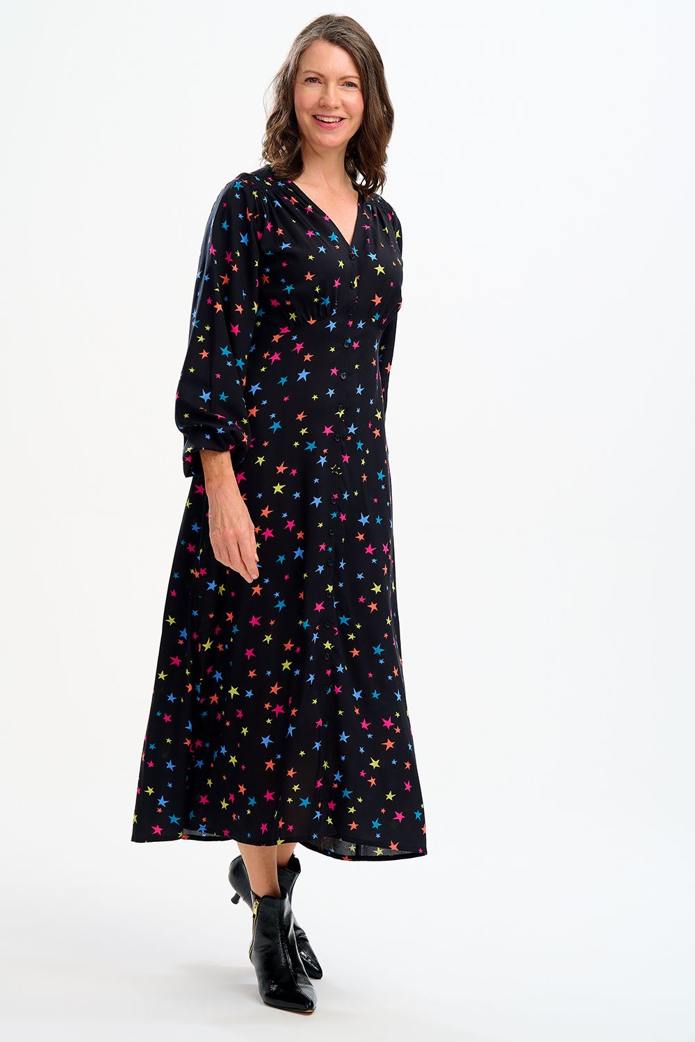 BELLATRIX MAXI TEA DRESS (BLACK)