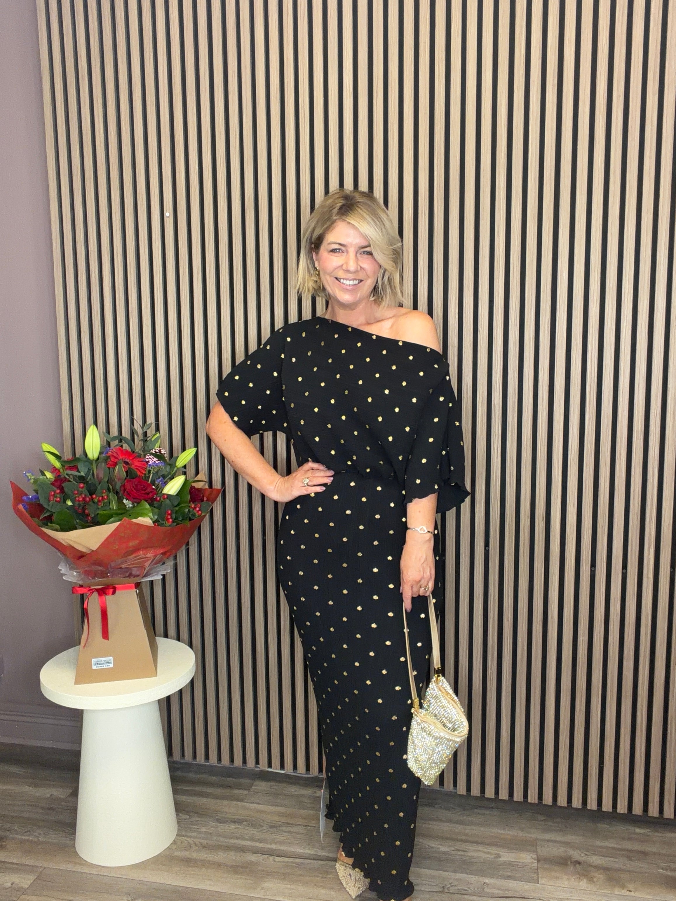 Tilly Dress (Black/Gold Foil)