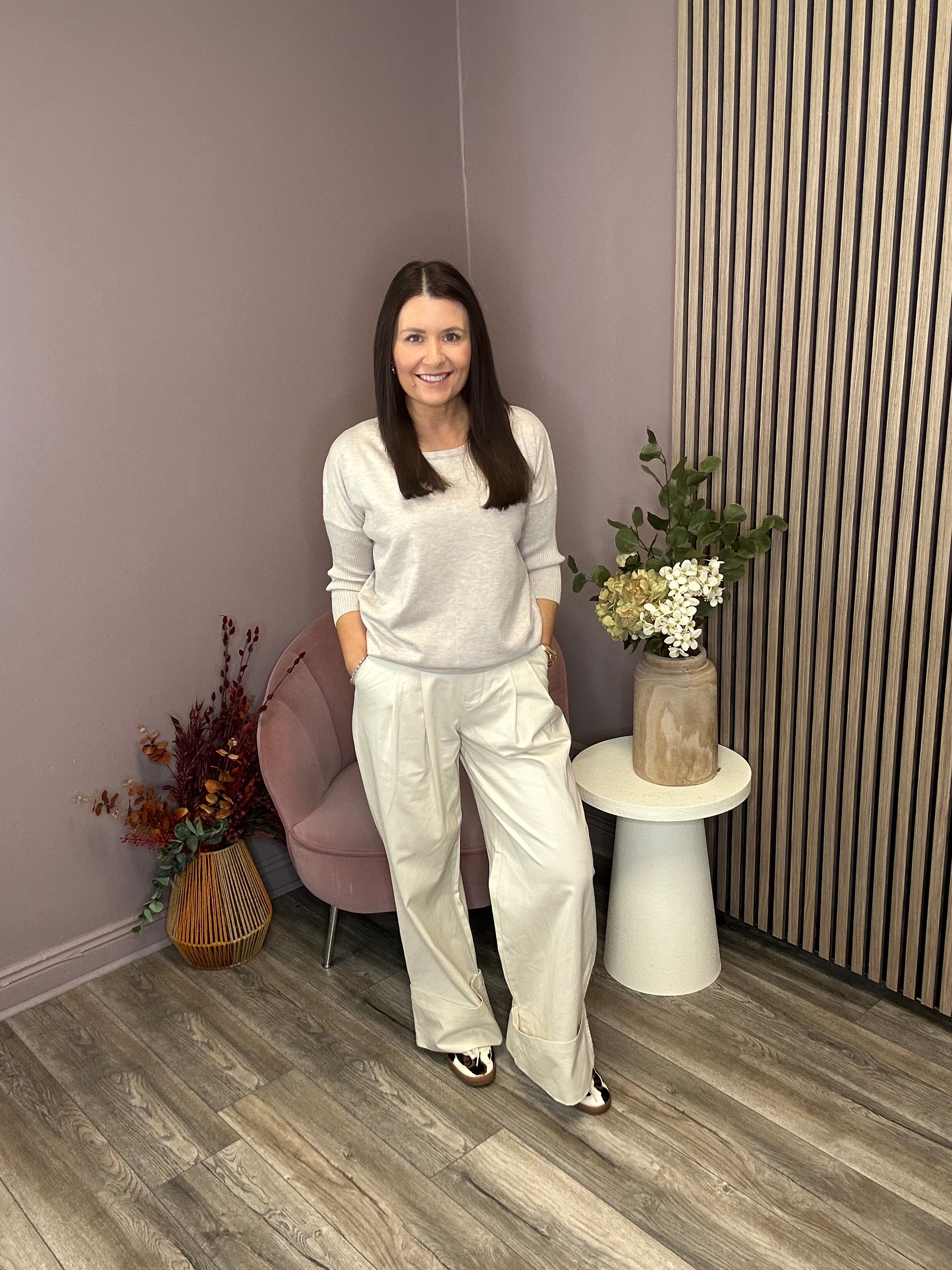 Helena Knit Top (Oatmeal Melange)