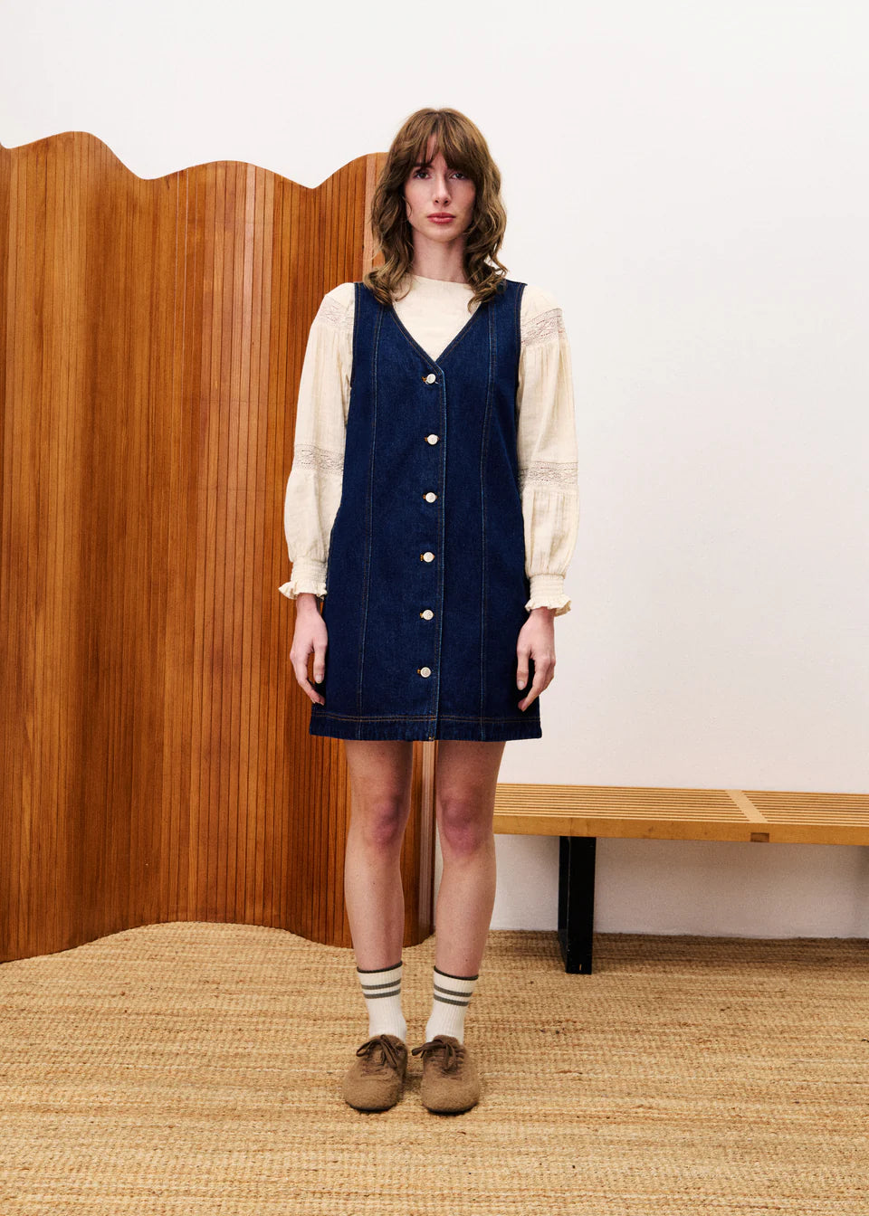 Nala Denim Mini Dress (Midnight Blue)