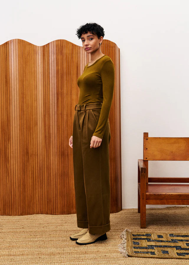 Phantom Wide Leg Pants (Ocher)