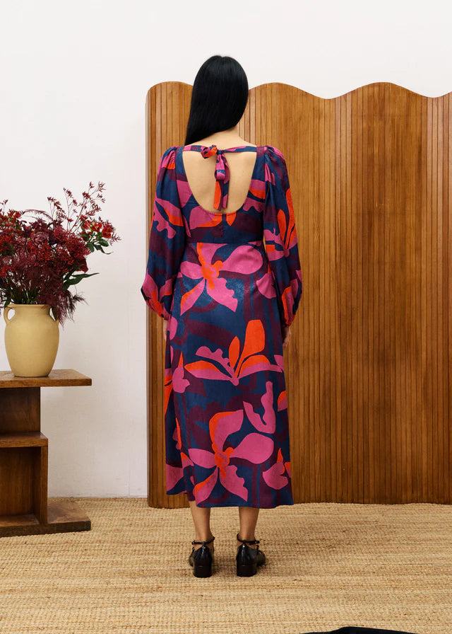 Stendhal Midi Dress (Geo Flowers)