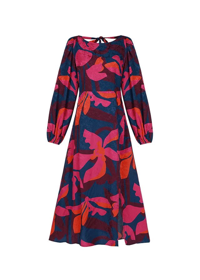 Stendhal Midi Dress (Geo Flowers)