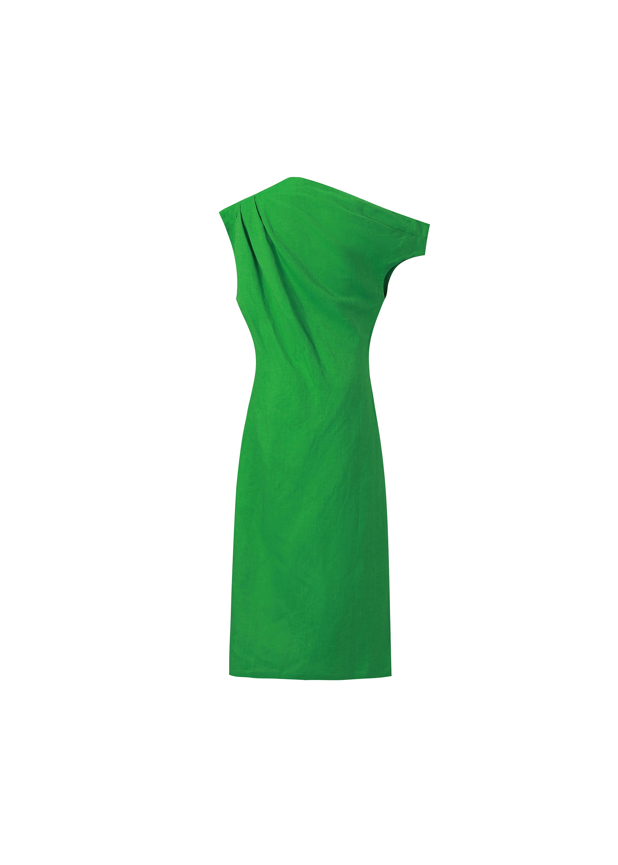 Morere Asymmetrical Midi Dress (Green)