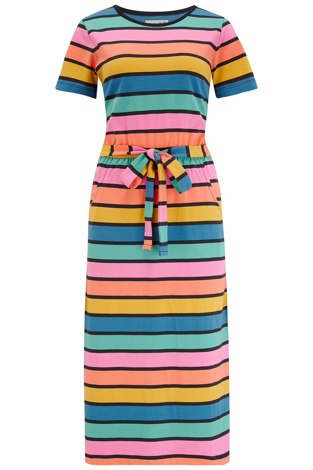 Flissy Jersey Midi Dress (Multi Beach Hut Stripes)