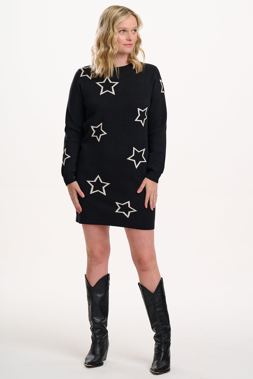 Verity Knit Dress (Black/Stars)