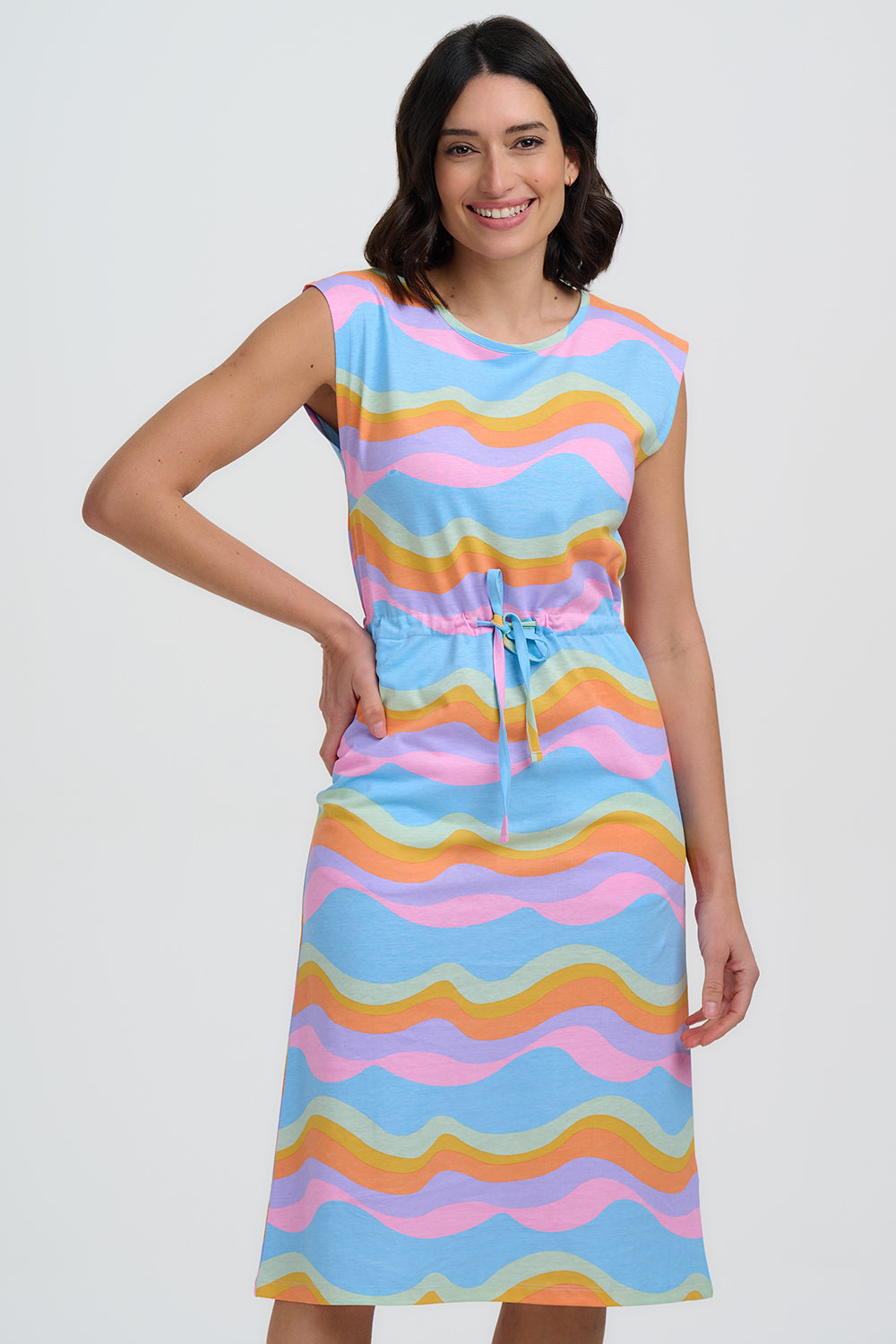 Sloane Jersey Midi Dress (Blue)