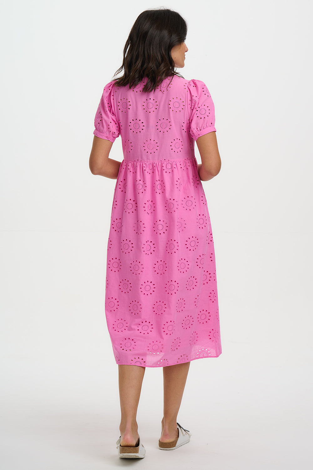 Kim Midi Smock Dress (Pink)