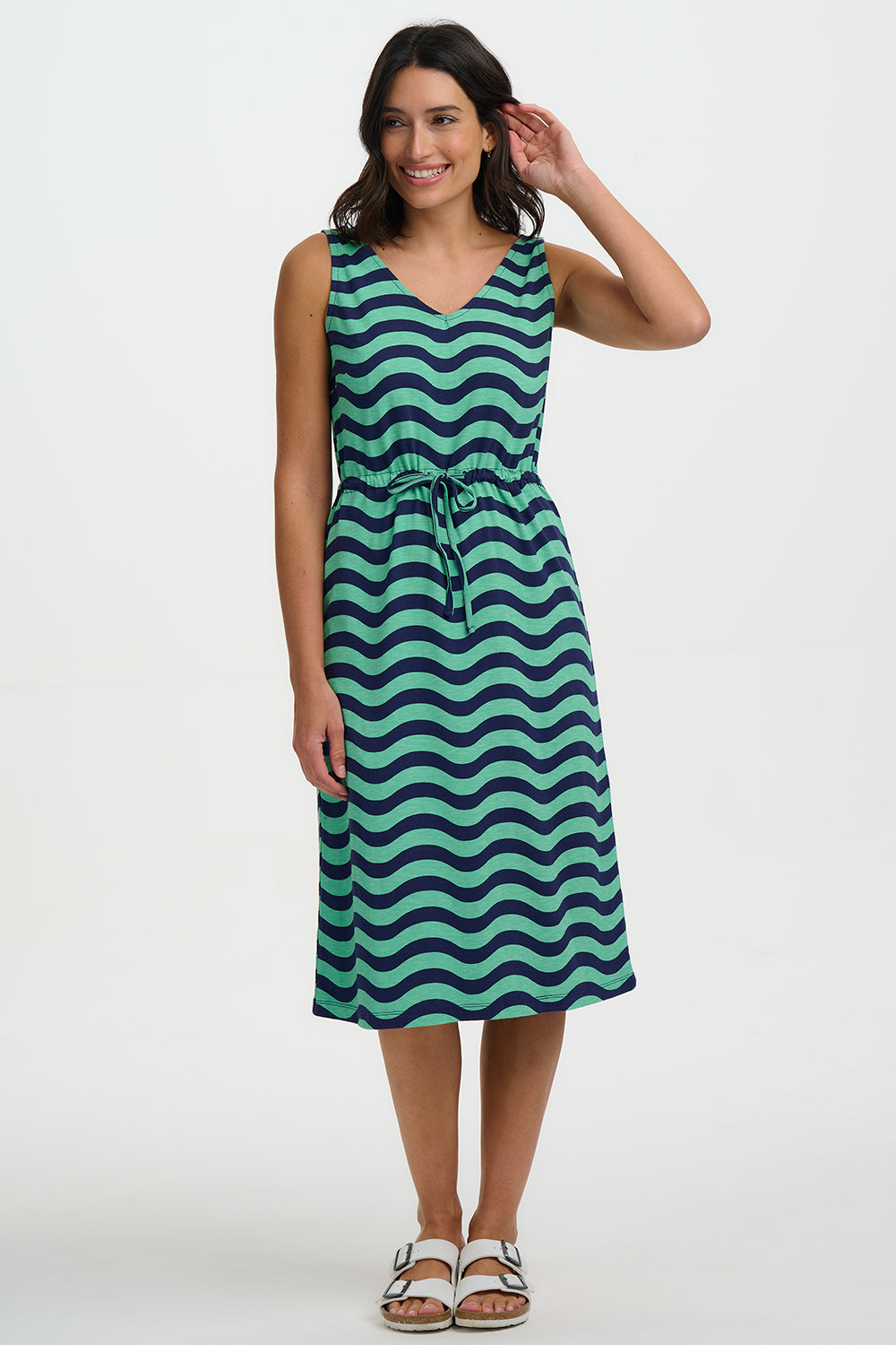 Gilly Jersey Midi Dress (Green)