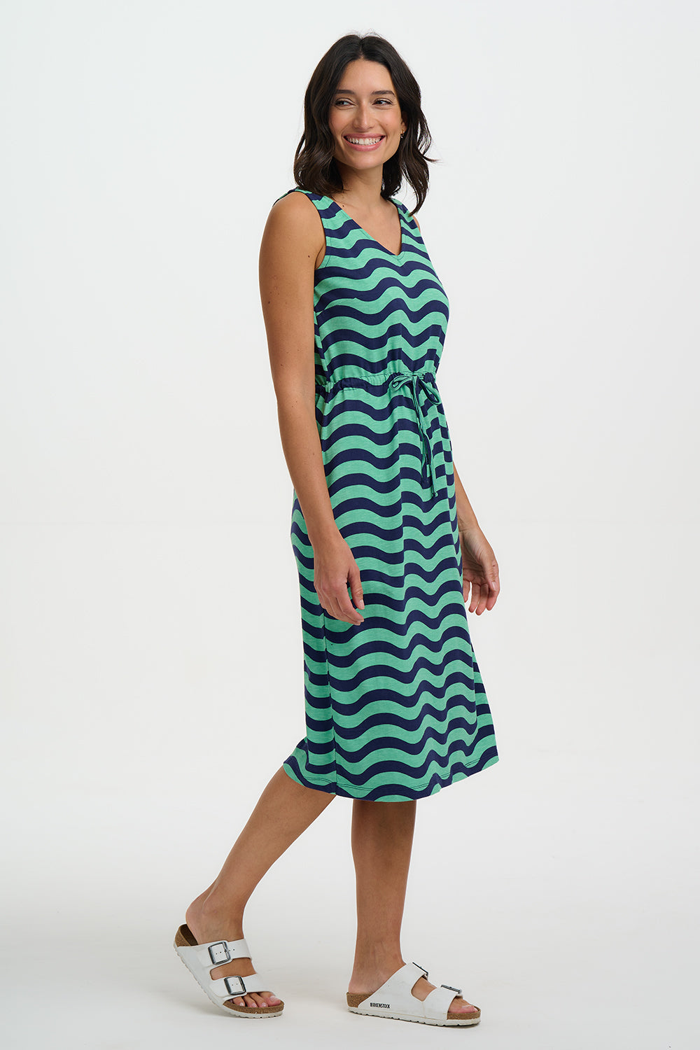 Gilly Jersey Midi Dress (Green)