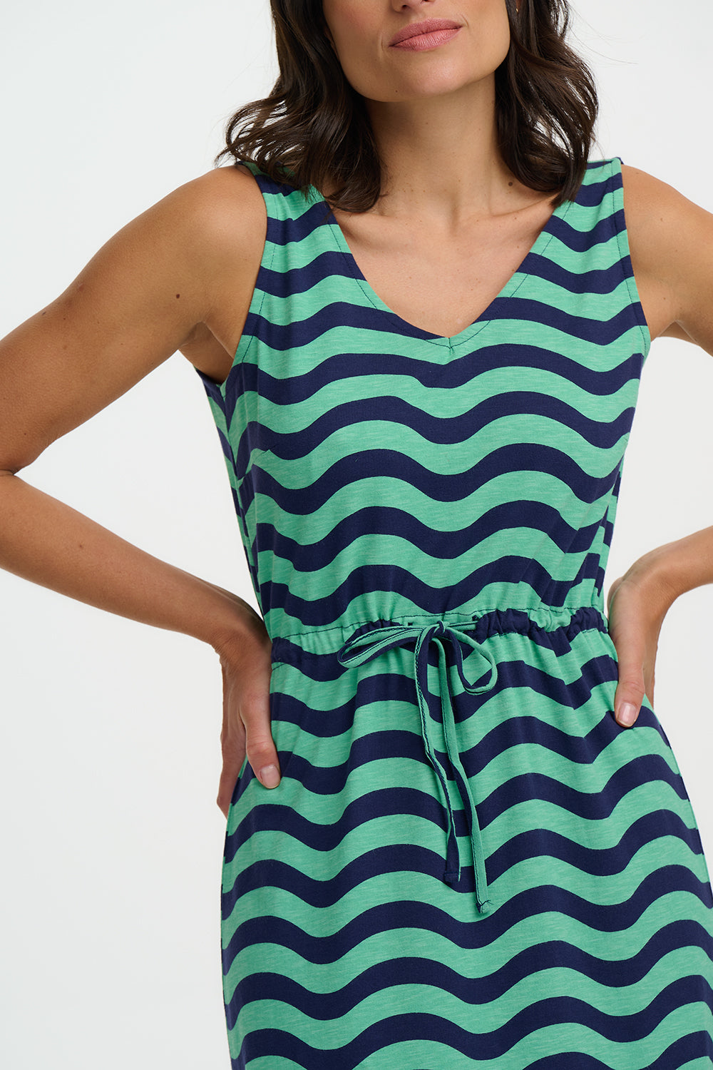 Gilly Jersey Midi Dress (Green)