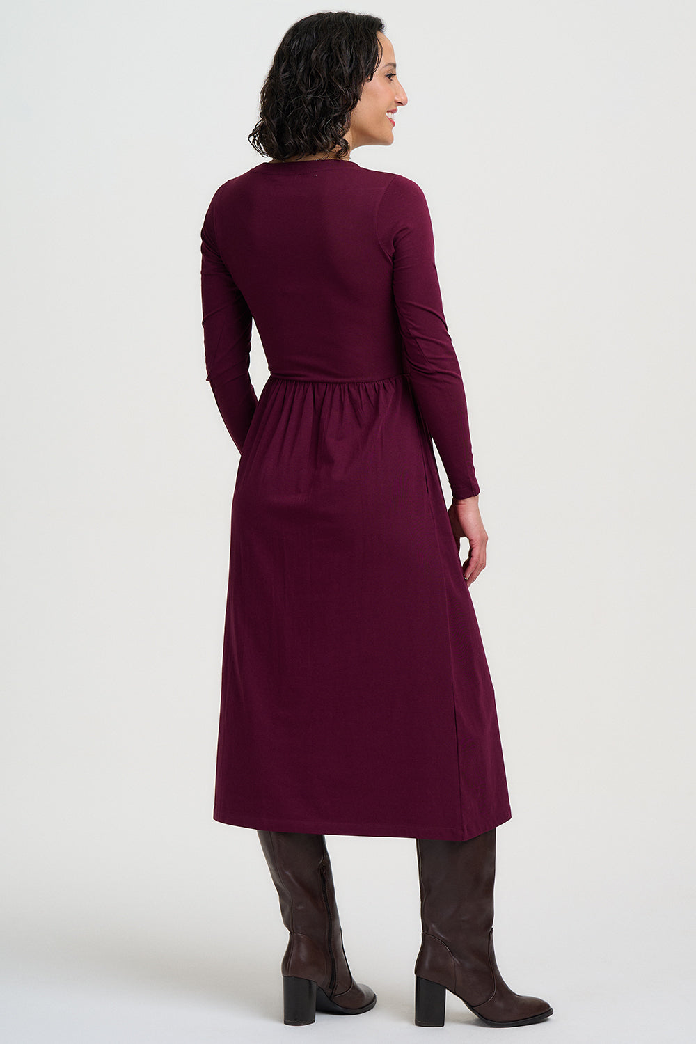 Abella Midi Dress (Wine)