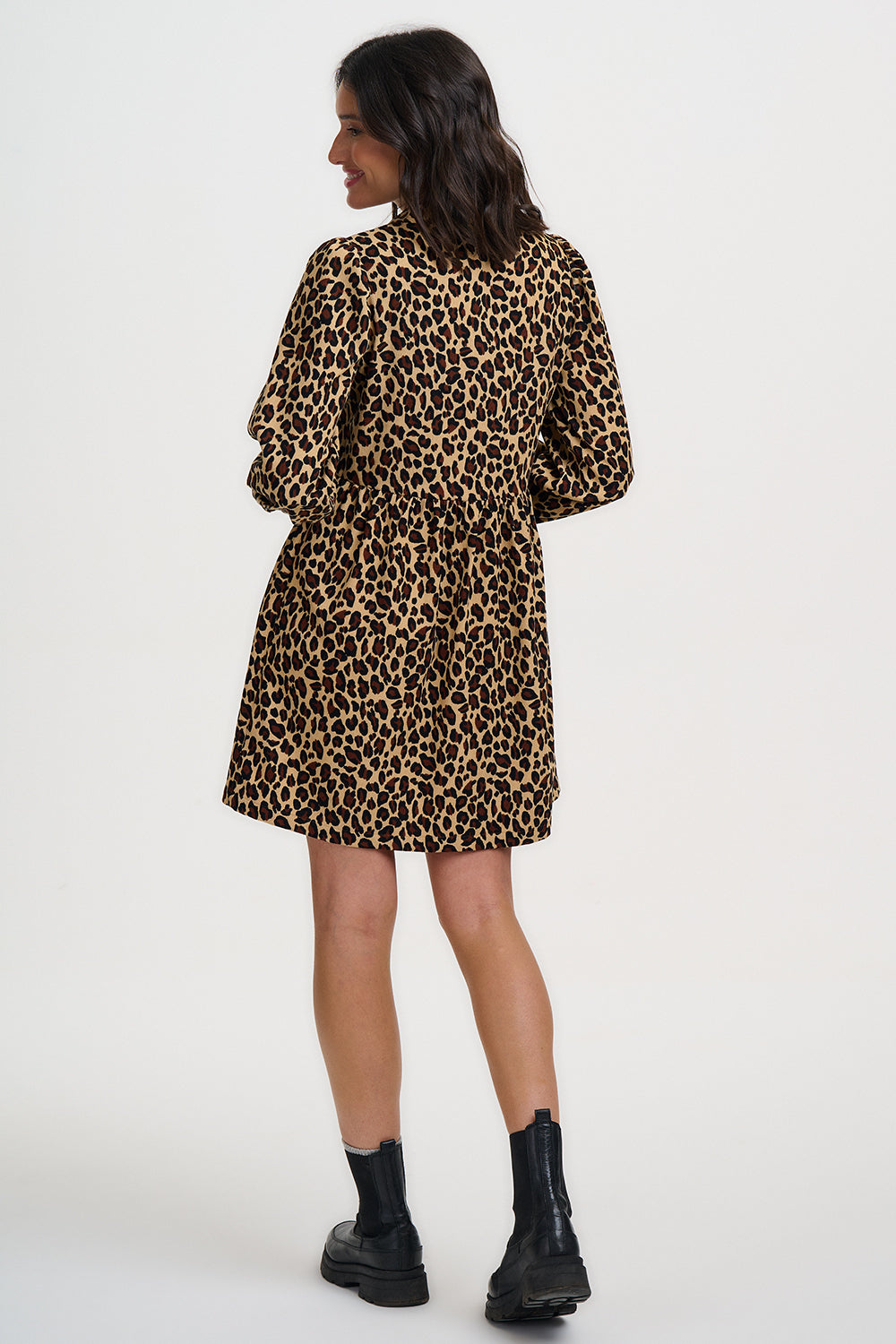 Brandy Mini Smock Dress (Leopard/Cord)