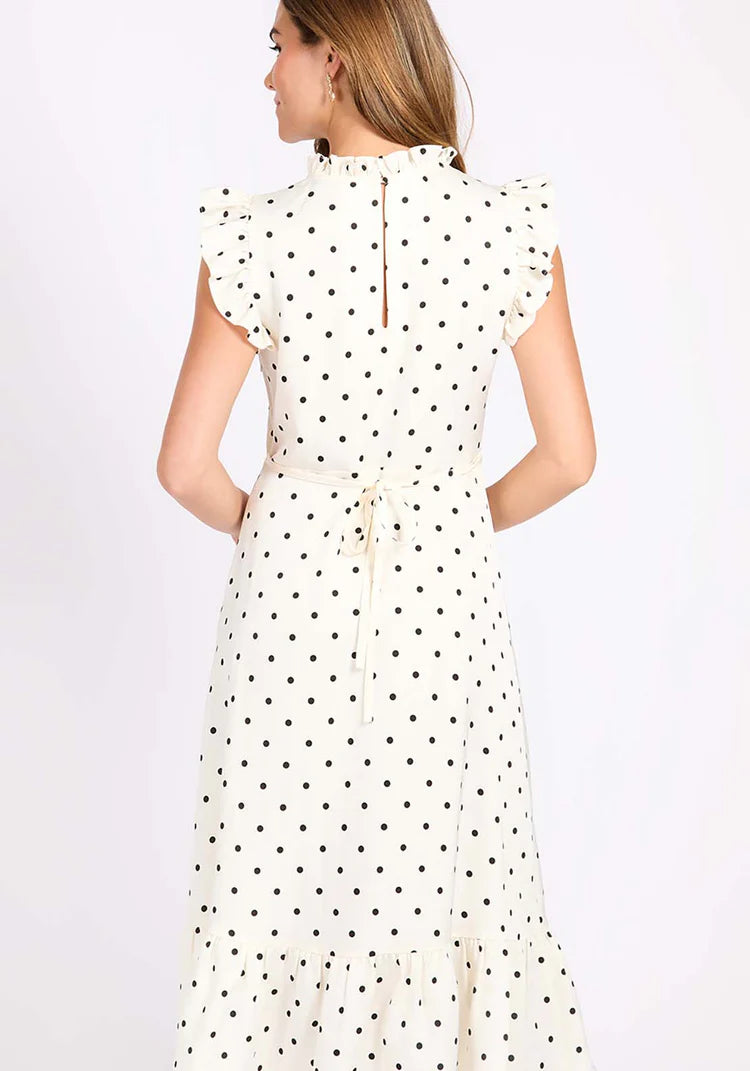 Parker Polka Dot Midaxi Dress (Ivory/Black)