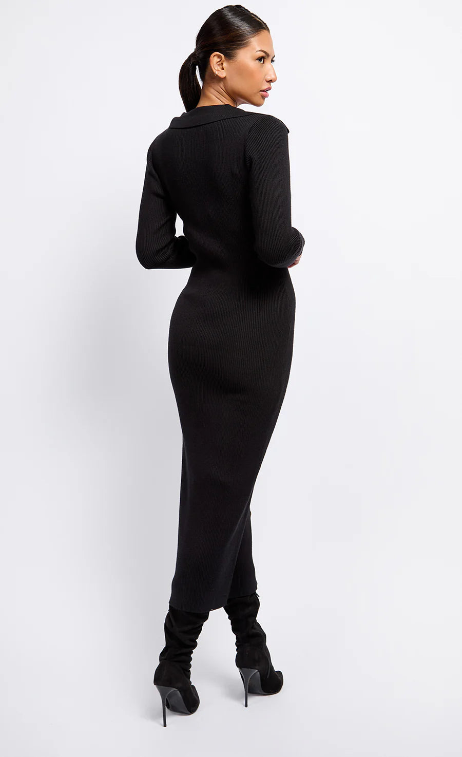Layla Knit Midaxi Dress (Black)