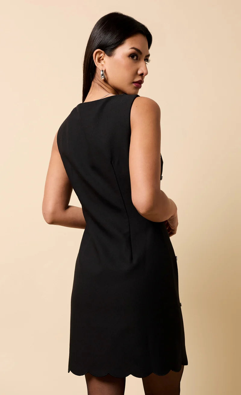 Carina Embellished Mini Dress (Black)