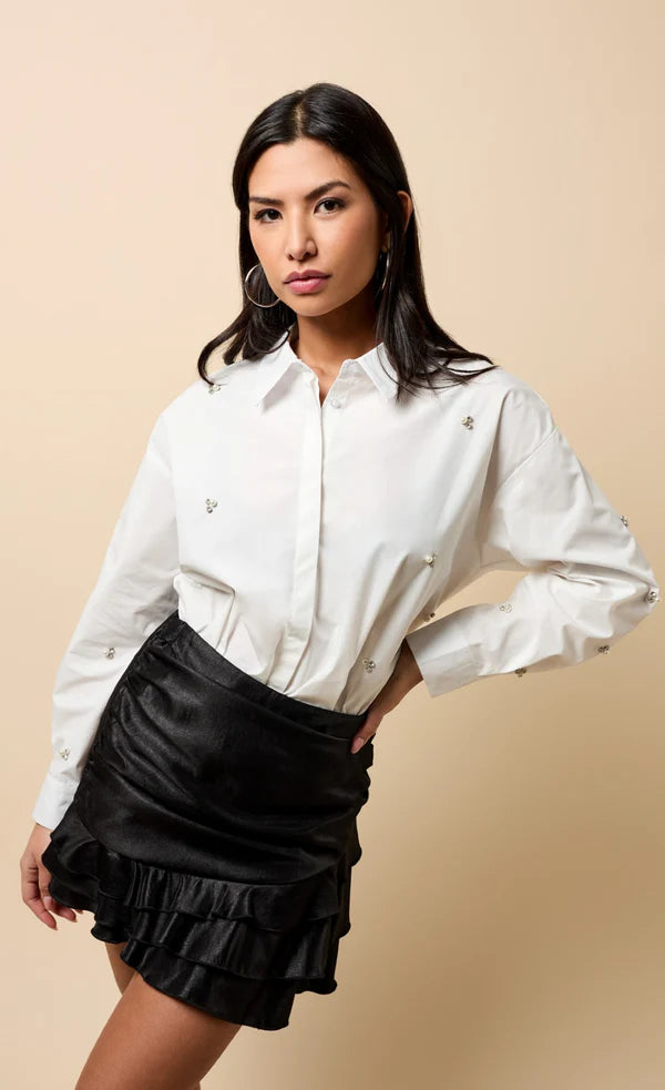 Bronte Embellished Shirt (White)