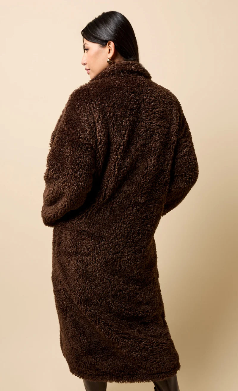 Jolie Faux Fur Coat (Chocolate)